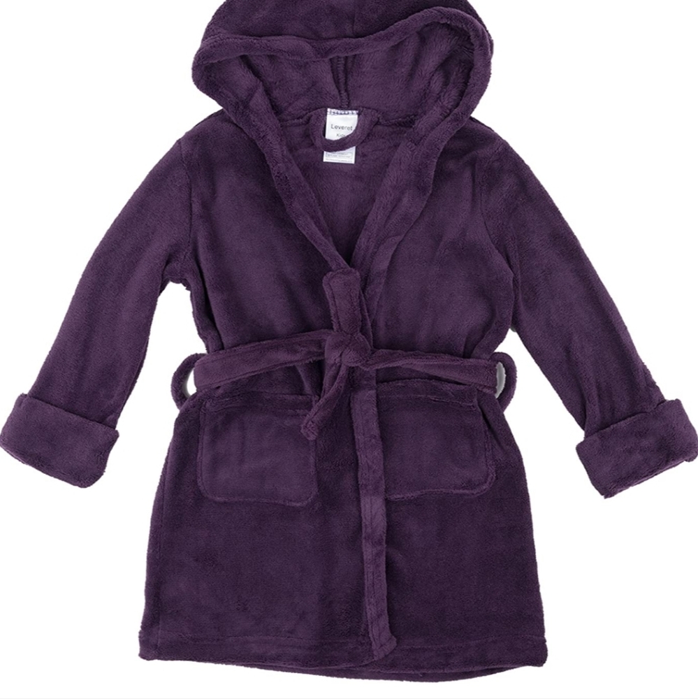 Purple Kids Velvety Robe size 10 - Picture 2 of 4